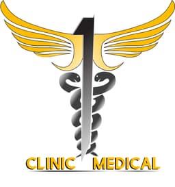 Clinic 1 Medical Logo - Professional Medical Caduceus with Golden Wings